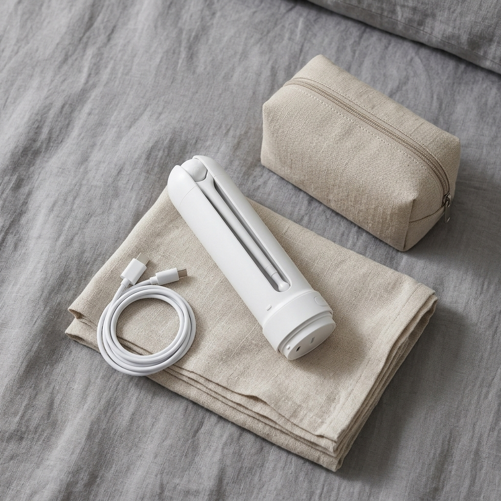 Rinsly flat lay with travel essentials